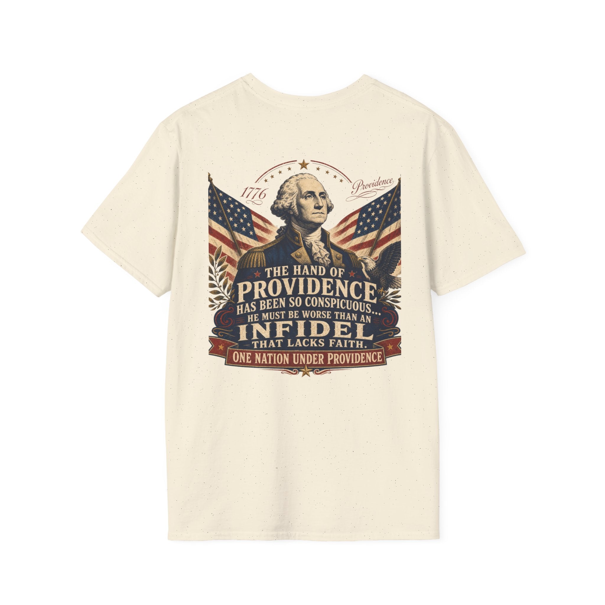 Front & Back George Washington Founding Fathers Vintage Tee — 'Founding Fathers' Patriotic Quote T-Shirt