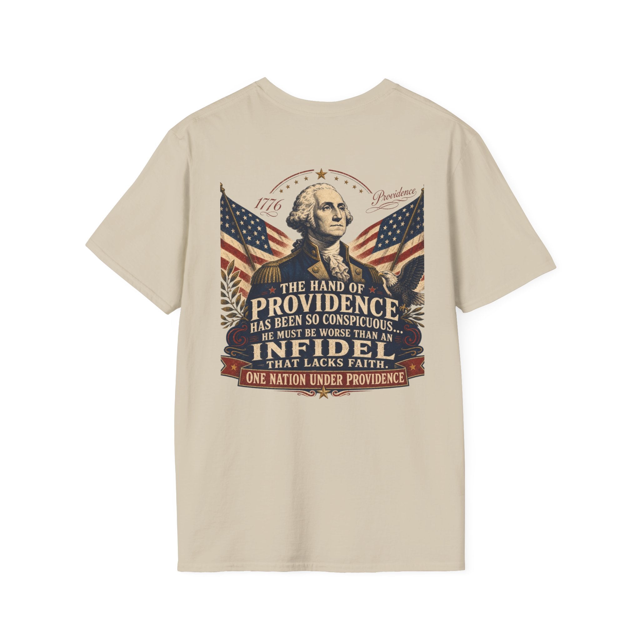 Front & Back George Washington Founding Fathers Vintage Tee — 'Founding Fathers' Patriotic Quote T-Shirt