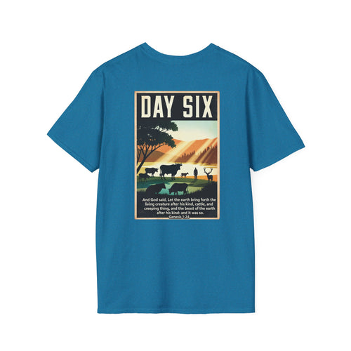 Day Six of Creation Vintage Scripture T-Shirt — King James Bible Design