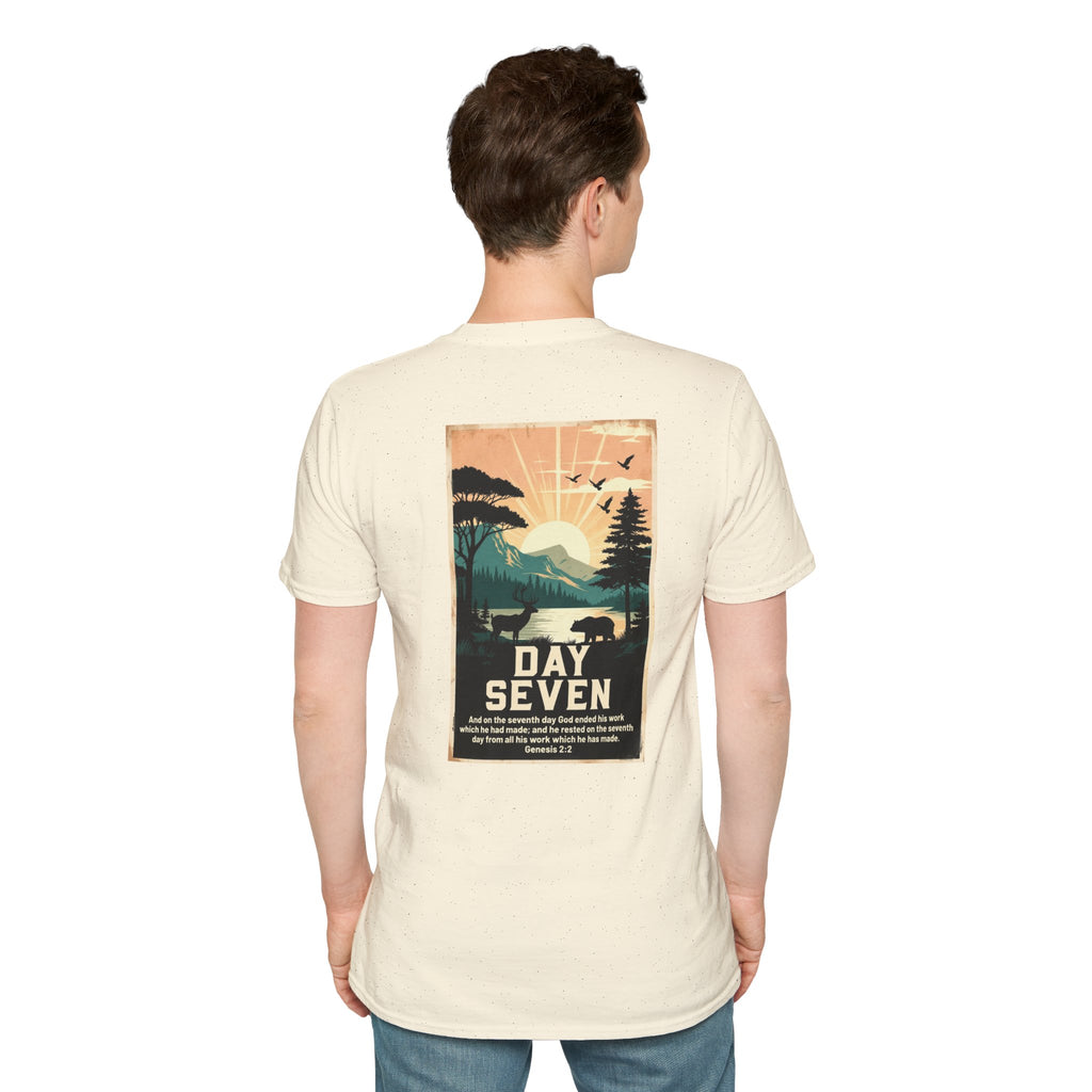 Day Seven of Creation T-Shirt — Biblical Creation Back Design